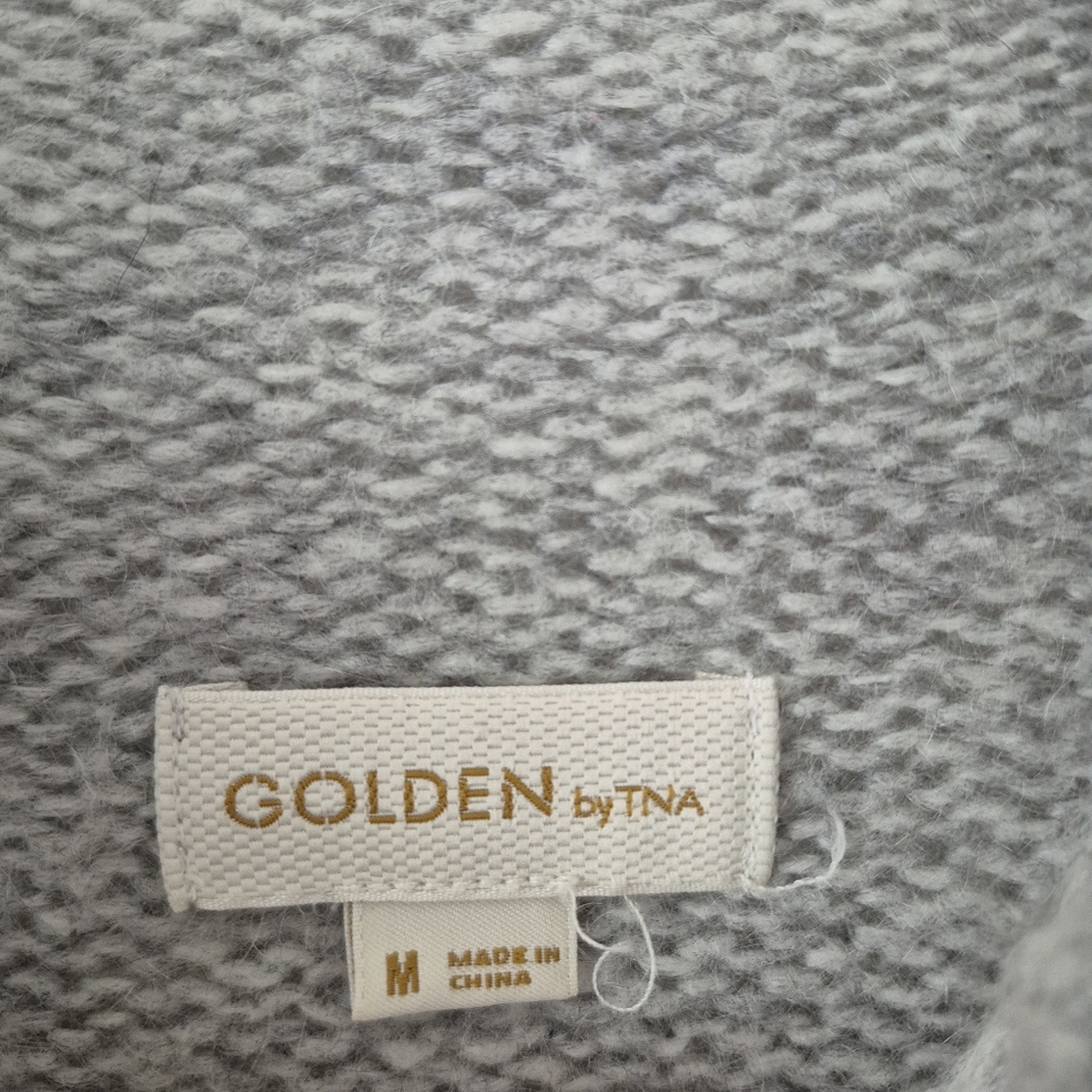 Aritzia Golden By TNA Gray Mockneck Knit Sweater Sz M - Picture 6 of 11